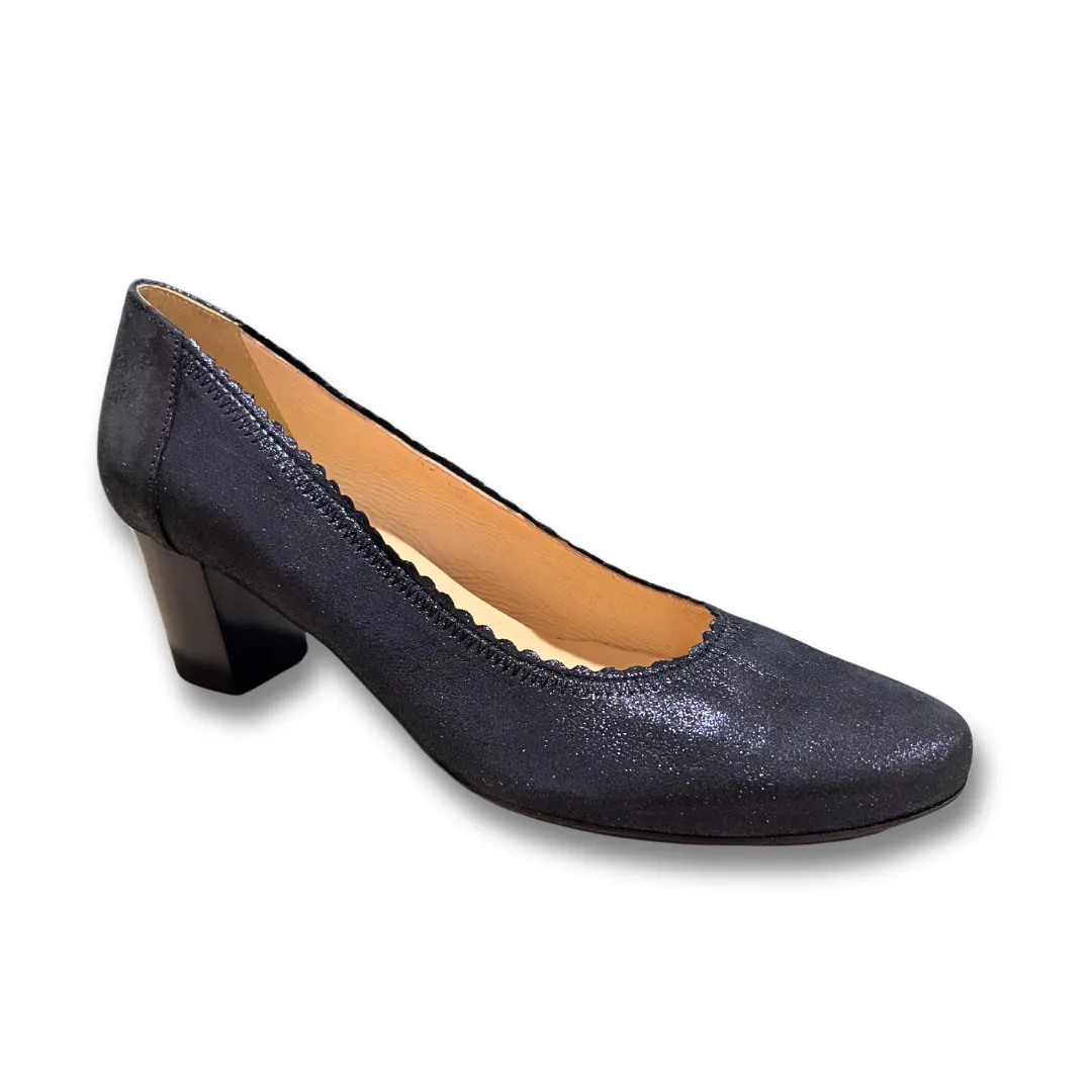 Bioeco Womens Shoe 5527 Navy Shimmer Luxury Pumps for Weddings