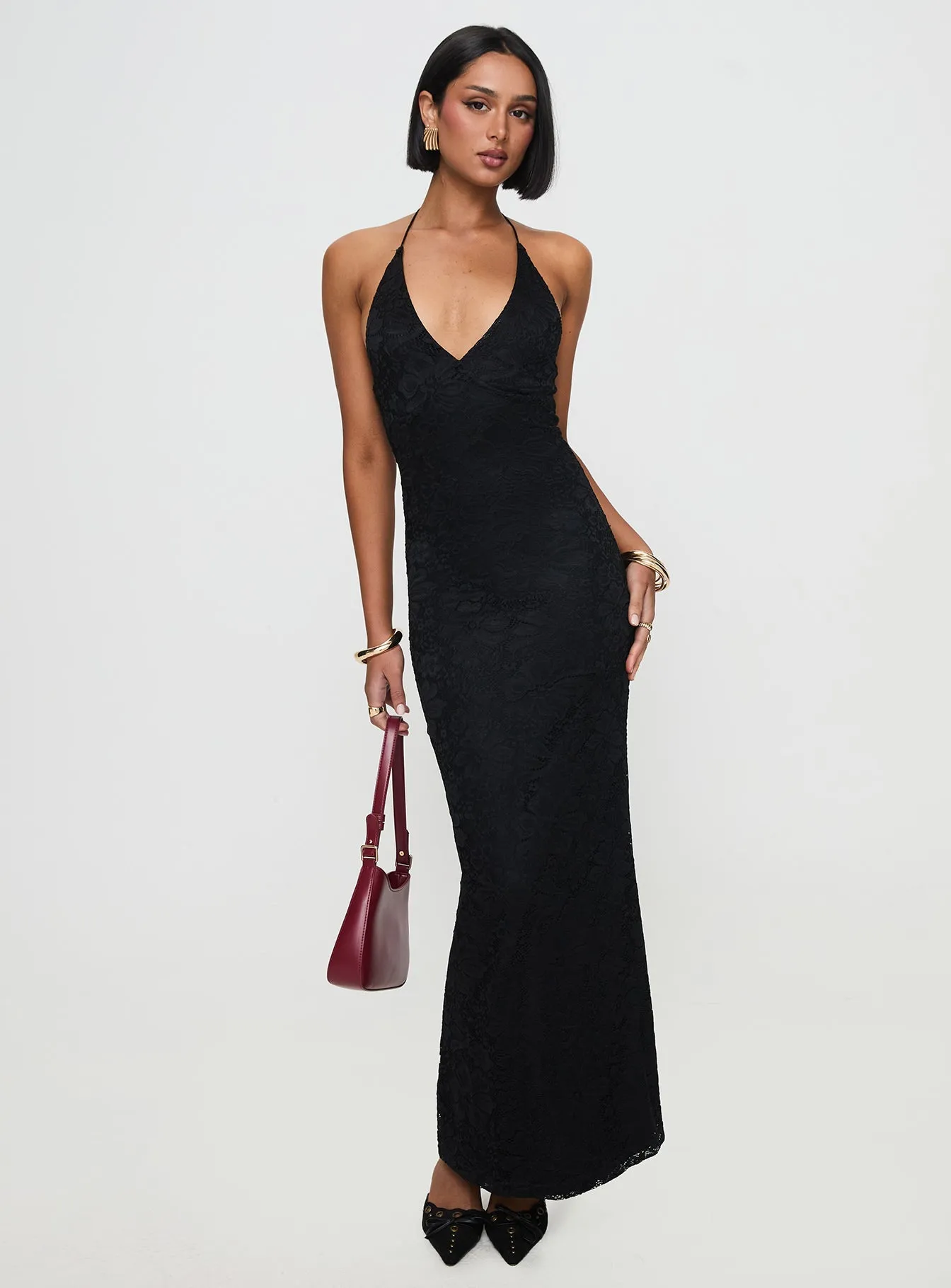 Smart Pairing Beautie Halter Maxi Dress Black