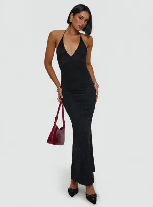 Beautie Halter Maxi Dress Black Perfect Style