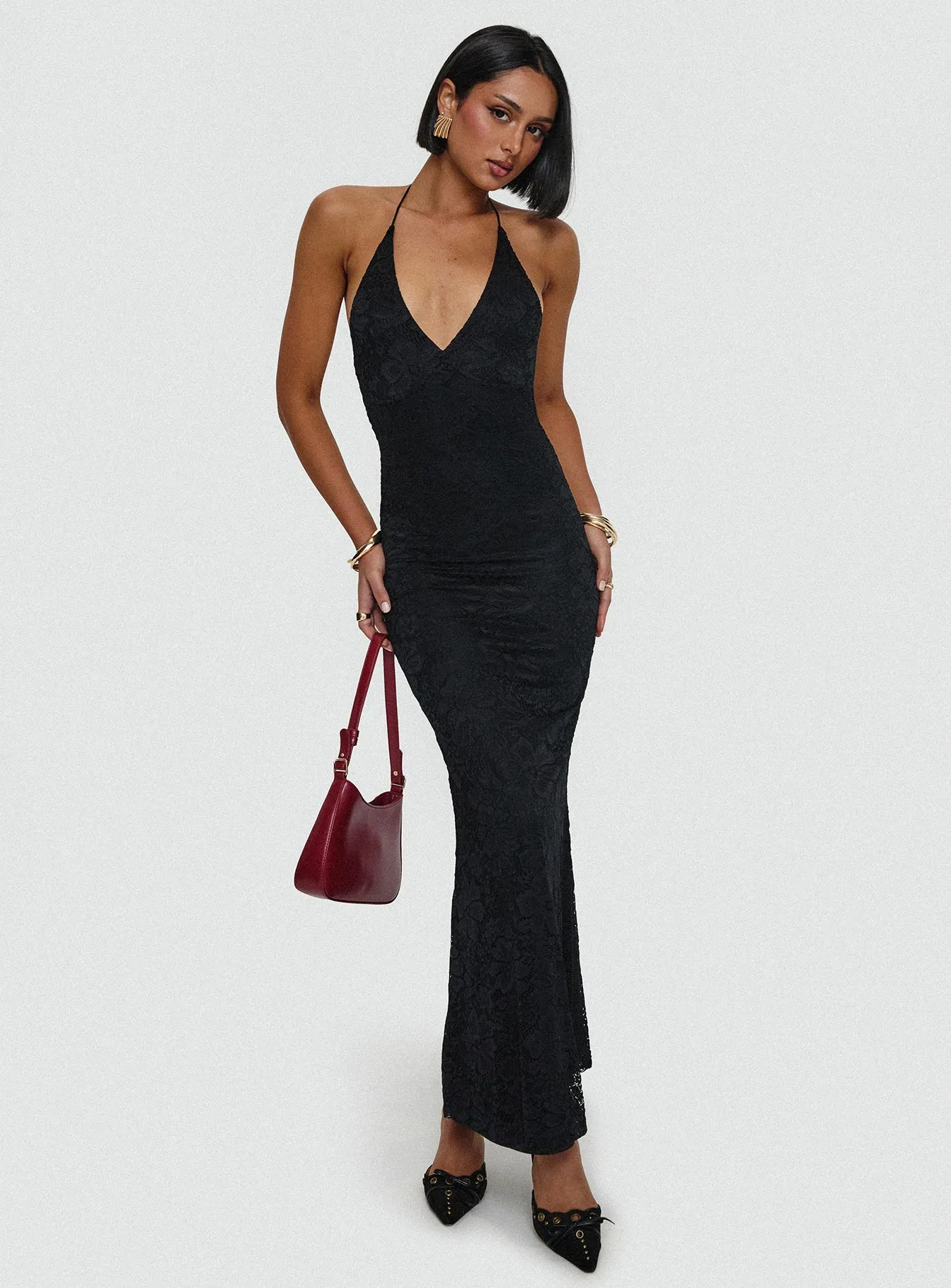 Beautie Halter Maxi Dress Black Perfect Style