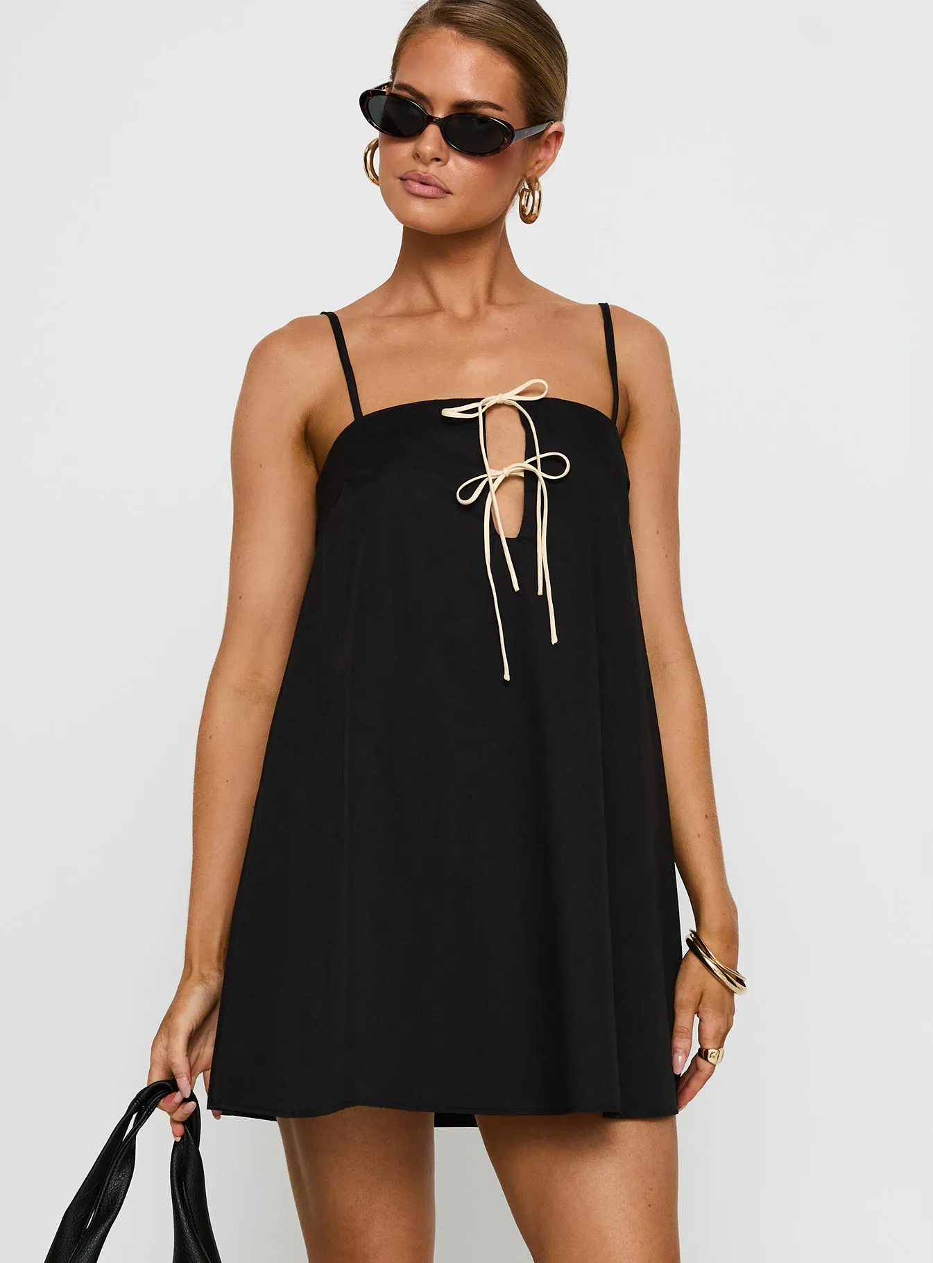Belong Together Mini Dress Black Event Mood Flowing Texture