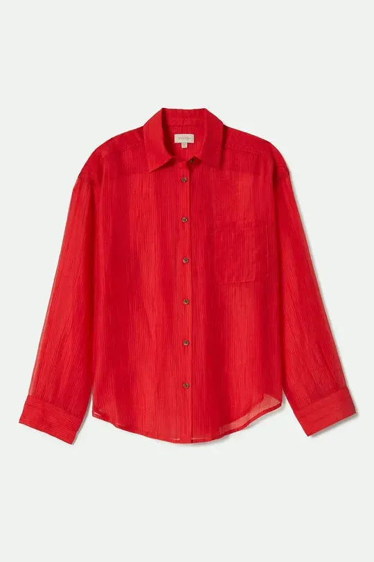 Brixton Womens Shirt East Side Boxy L/S Button Down Light Wear