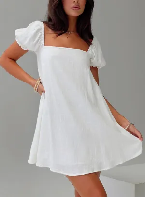 Beyond Linen Blend Mini Dress White Harmonious Layers