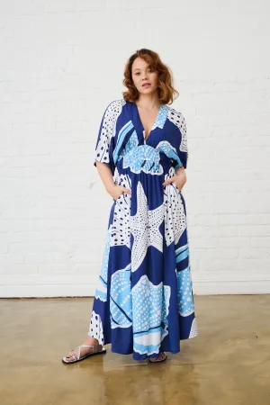 Youthful Style Cozy Drape Big Shell Maxi Kaftan Dress