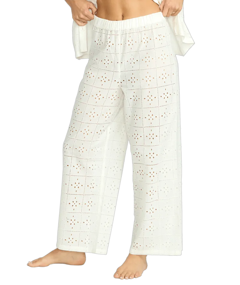 Hypoallergenic fabric Billabong Womens Pants Eyelet Crush Elastic