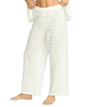 Hypoallergenic fabric Billabong Womens Pants Eyelet Crush Elastic