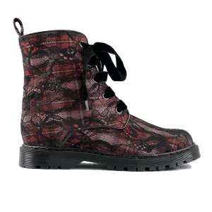 Anti Odor Backcountry Camper All-Purpose Footwear 'Billie' vegan combat boots by Zette Shoes - tartan lace