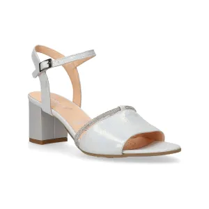 Bioeco Womens Sandal 4040 Silver Shimmer Pointed Toe Shoes