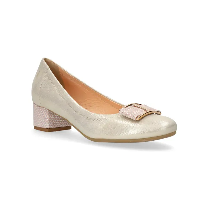 Floral Stilettos Bioeco Womens Shoe 5632 Gold Shimmer