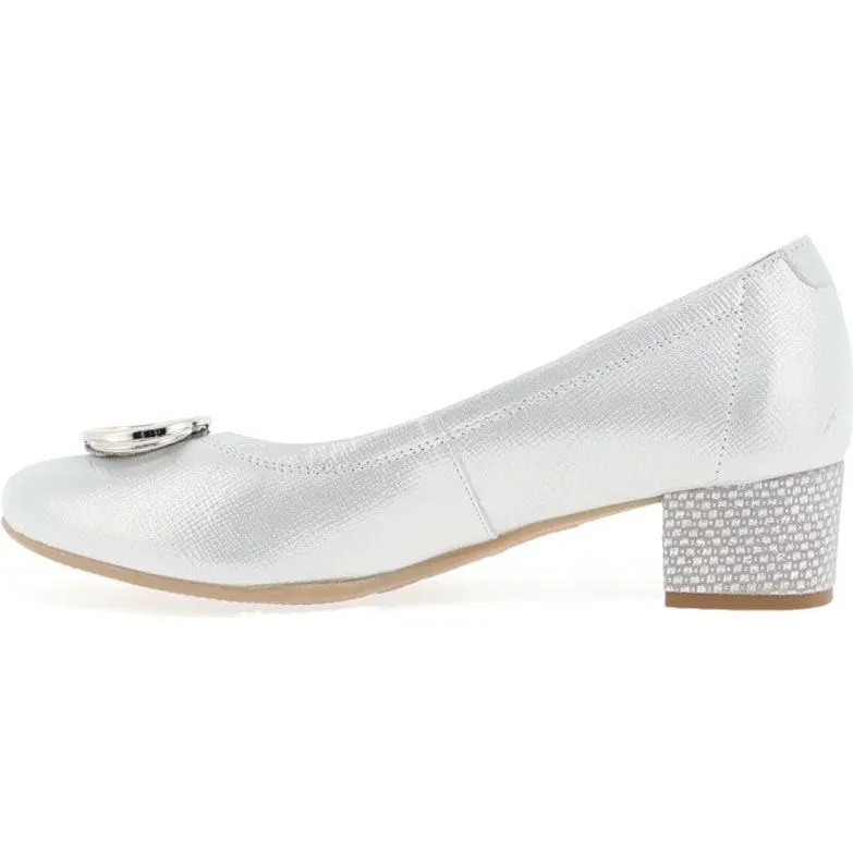 Bioeco Womens Shoe 6415 Silver Leather Retro Stilettos Fashionable Shoes