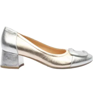 Bioeco Womens Shoe 6631 Gold/Silver Metallic Leather Breathable Material Slip Resistant