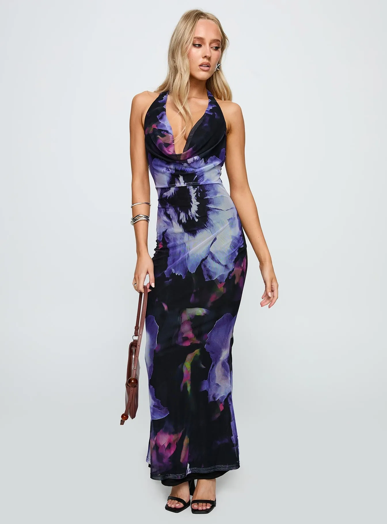 Chic Comfort Spring Flow Bittersuite Cowl Maxi Dress Black