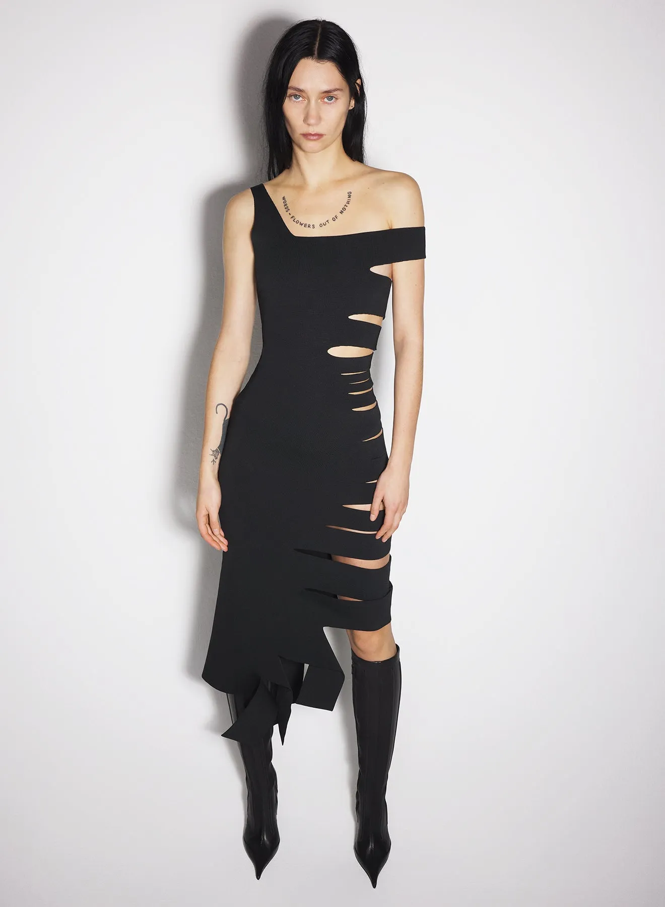 Casual Chic Kind Glow black bandage knit dress