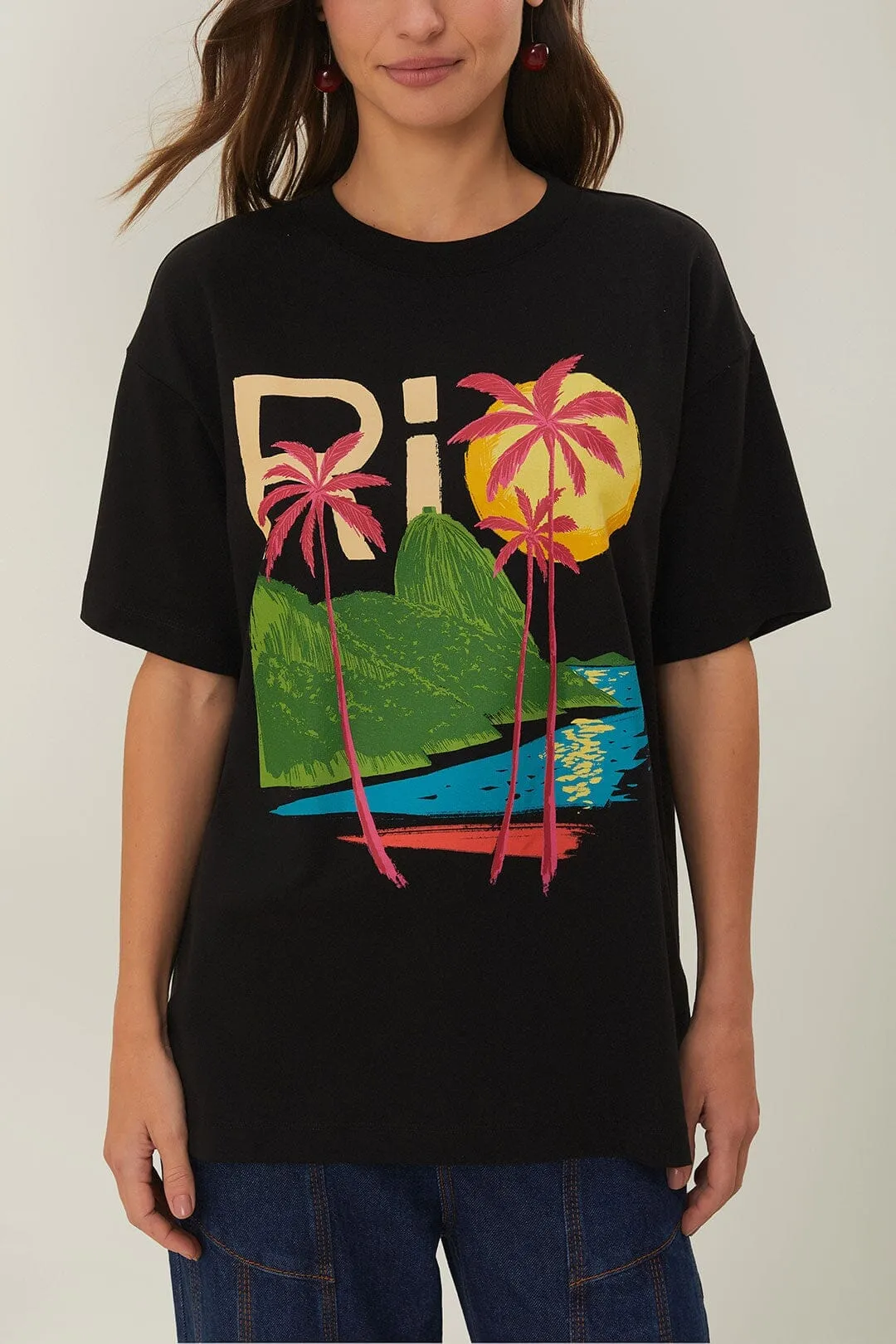 Cozy Fit Design Black Rio Organic Cotton Relaxed T-Shirt