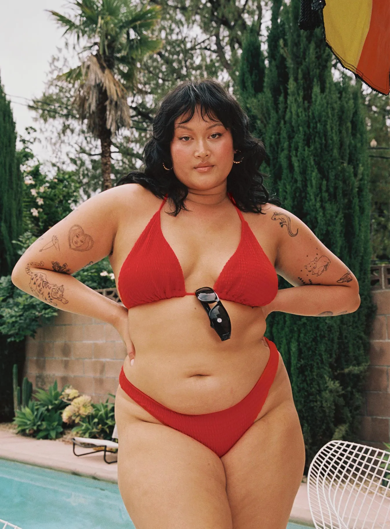 Island Paradise Blanca Bikini Top Red Curve