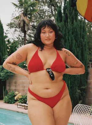 Island Paradise Blanca Bikini Top Red Curve