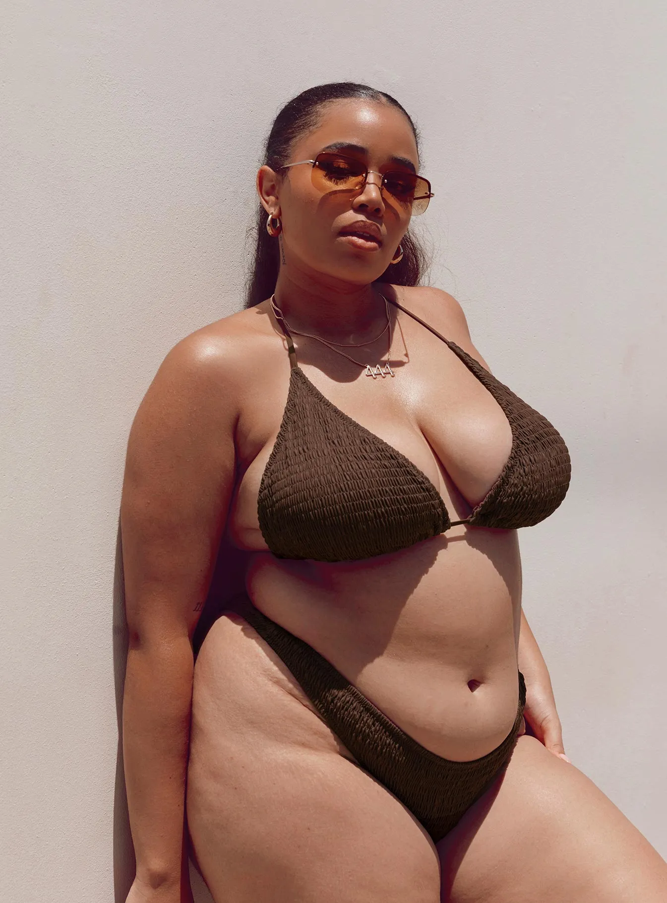 Blanca Eco Nylon Bikini Top Brown Curve Ageless-Appeal UV Defense