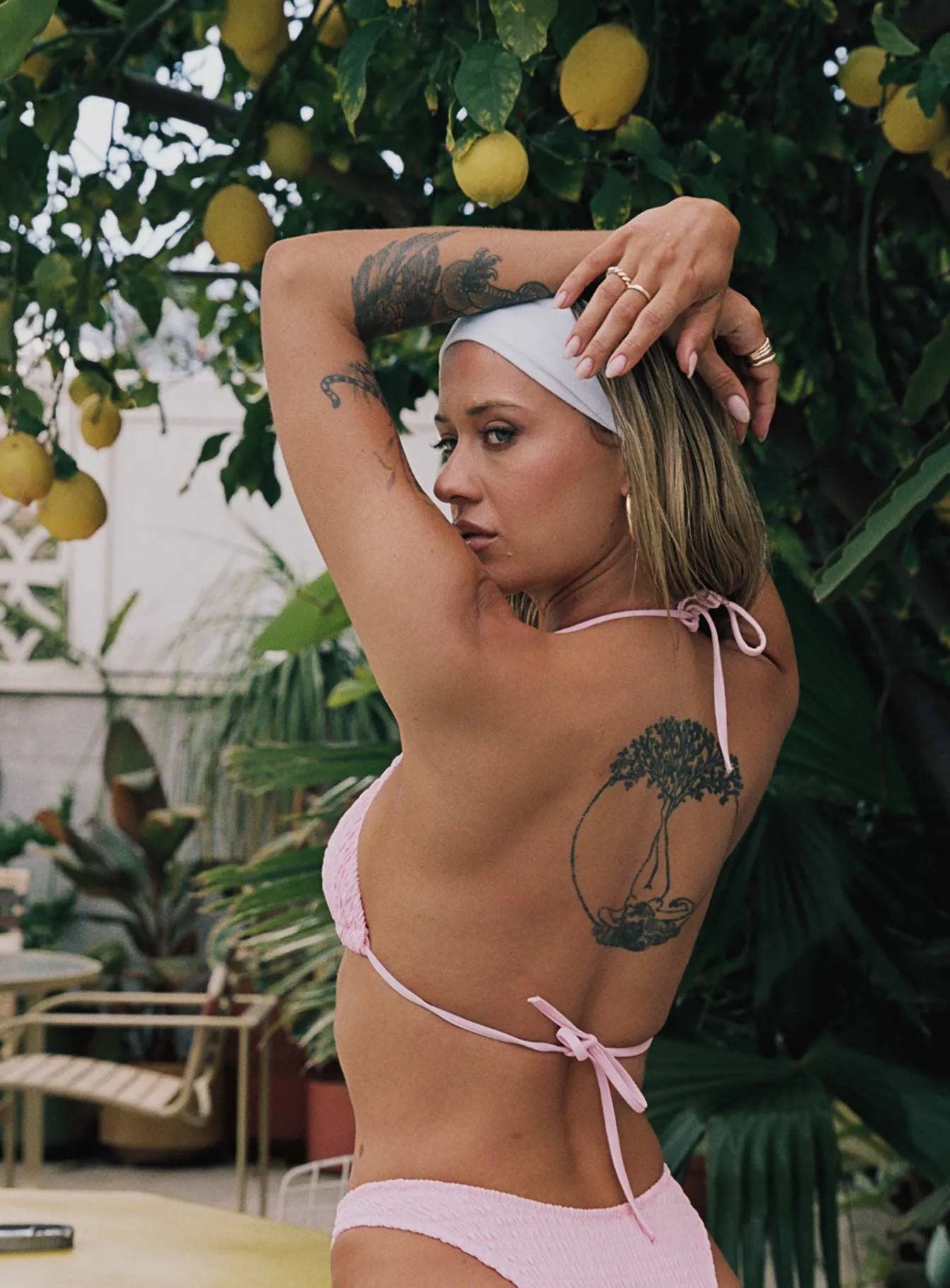 Vacation Ready Anti Odor Technology Blanca Triangle Shirred Bikini Top Orchid Pink