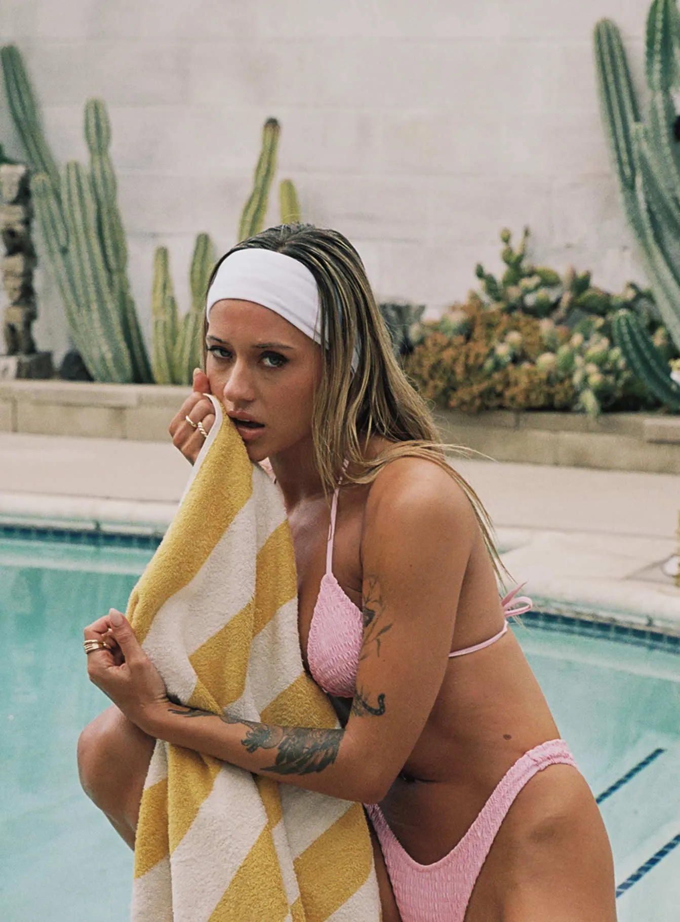 Laid-Back Vibes Waterproof Wear Blanca Triangle Shirred Bikini Top Orchid Pink