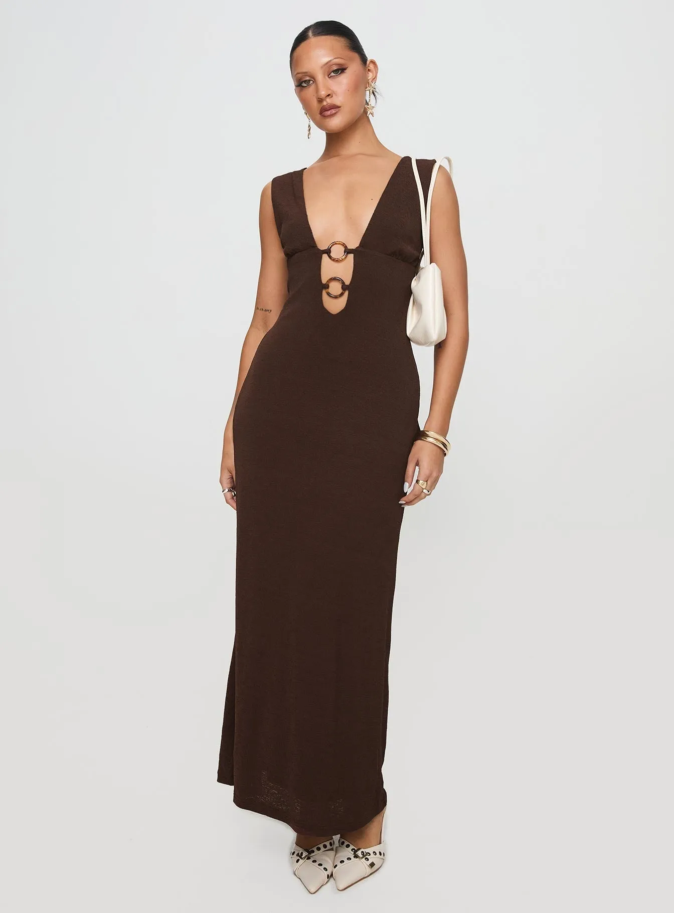 Work Fit Polished Fit Steward Maxi Dress Chocolate