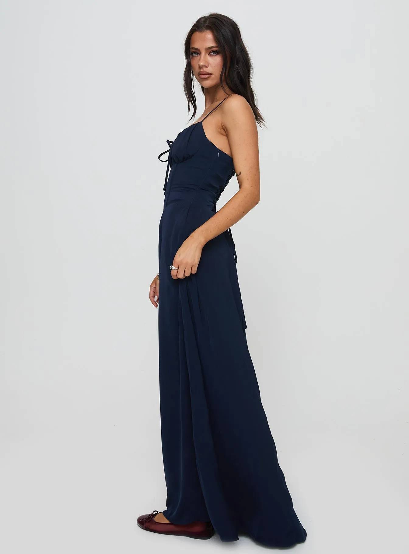 Office Casual Night Mood Eleanora Maxi Dress Navy