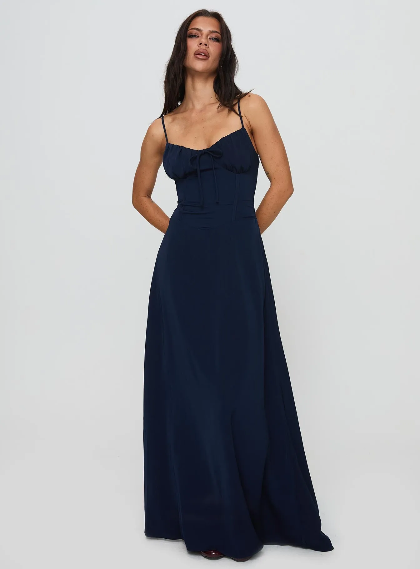 Vintage Vibe Relax Line Eleanora Maxi Dress Navy