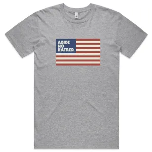 Eco Conscious Production Abide No Hatred American Flag T-shirt (Gray)
