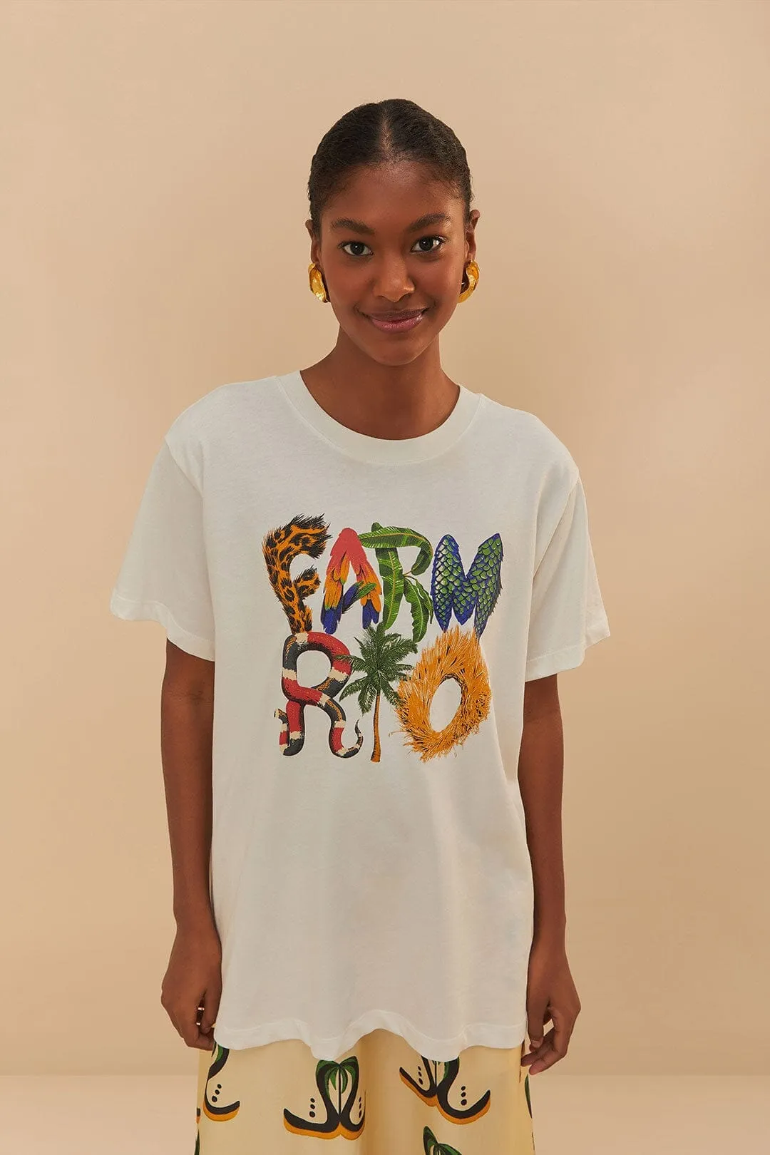 Off-White Farm Rio Wild Relaxed T-Shirt Breathable Design