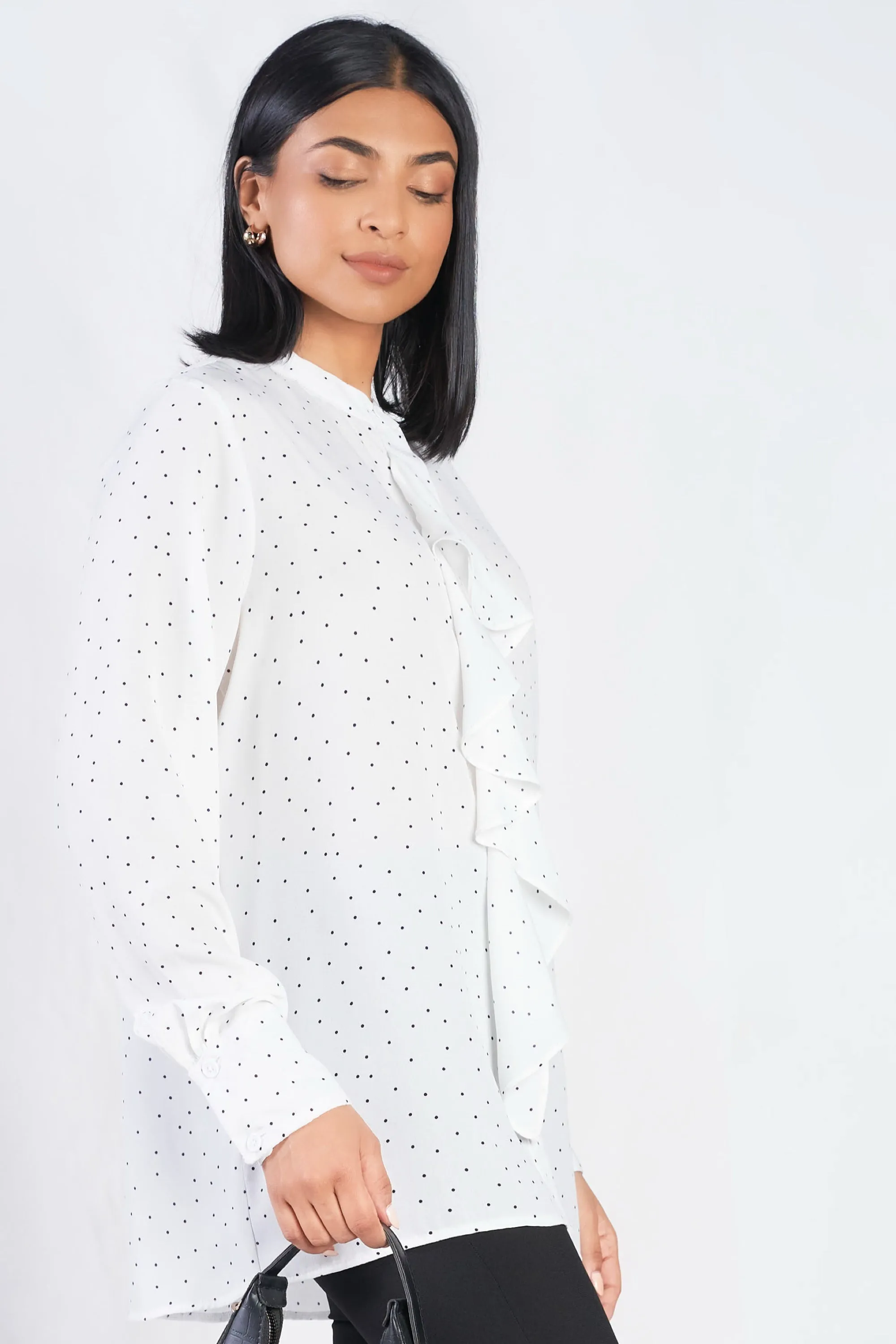 Breathable mesh Seasonal Comfort Style Polka Dot Long Shirt