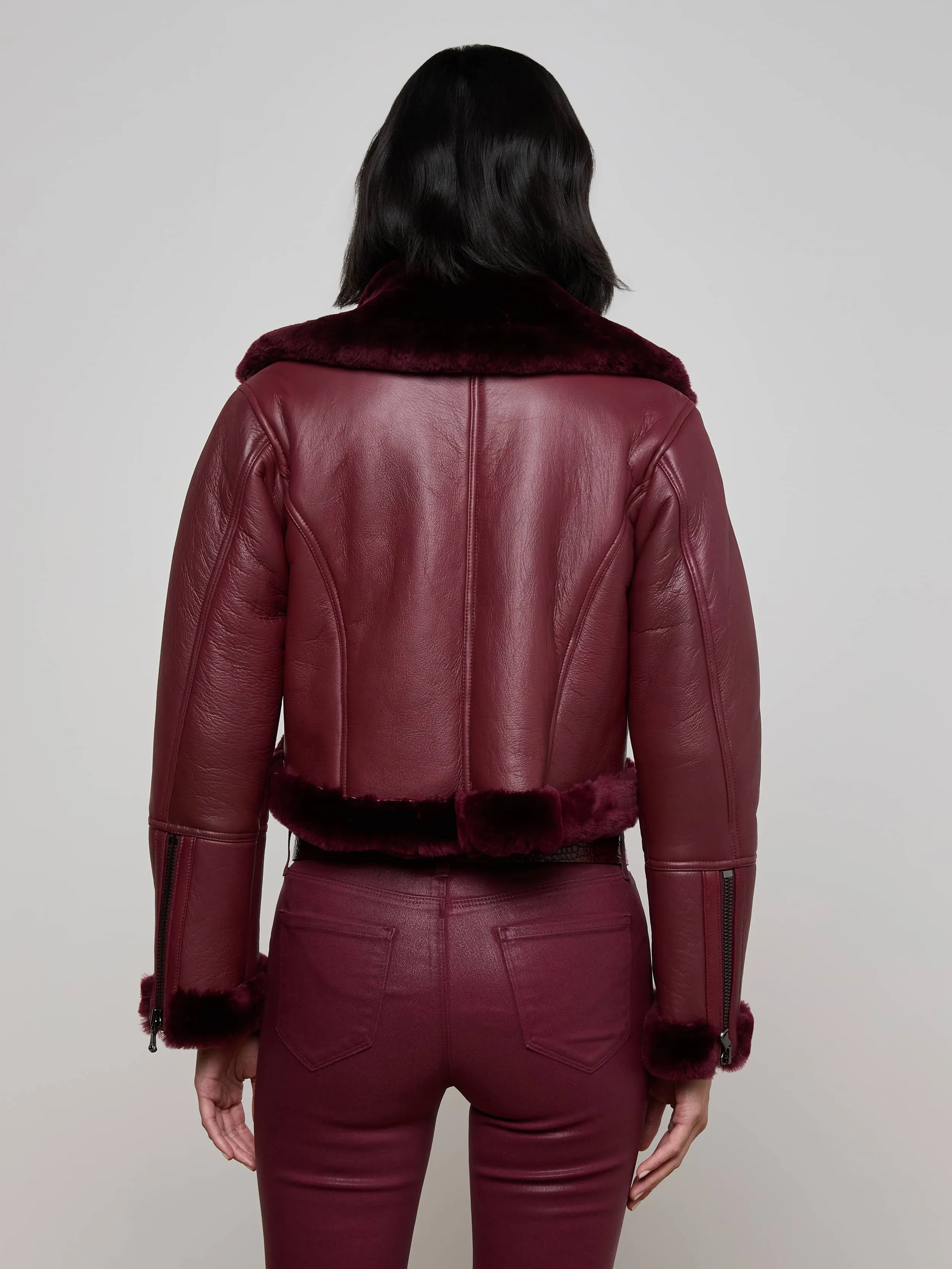Polished Look Pike Shearling Leather Jacket