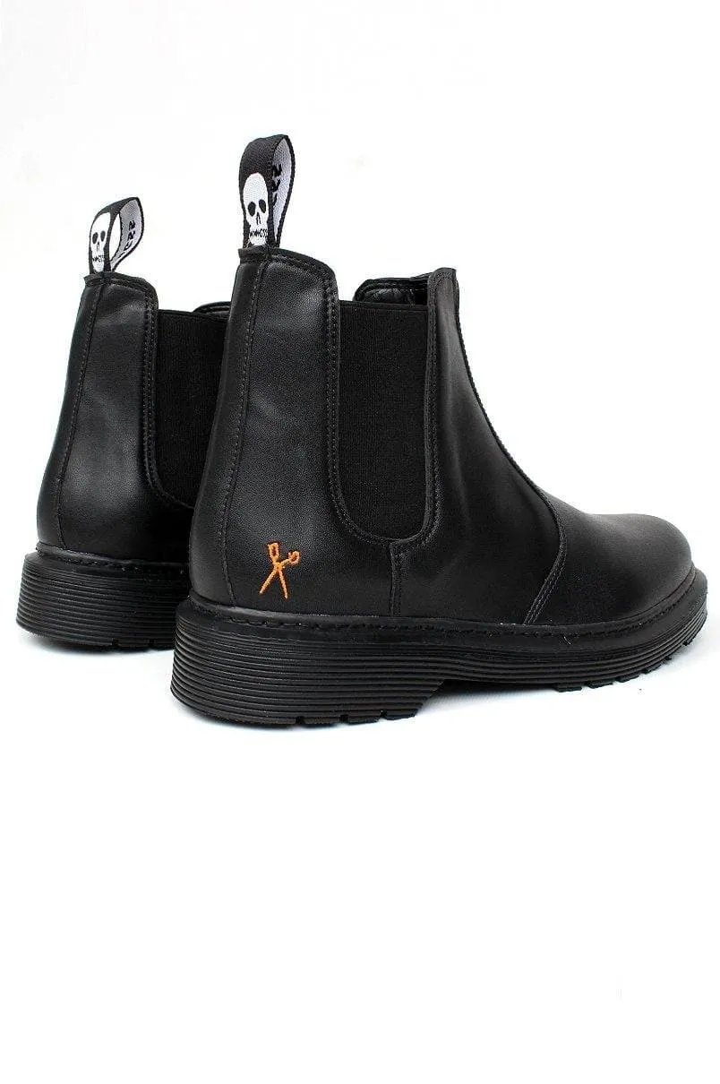 Elastic Moisture Management System 'Brick Lane' Vegan Chelsea Boot by King55 - Black