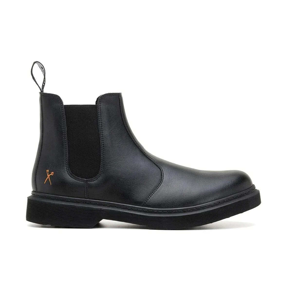 'Brick Lane' Vegan Chelsea Boot by King55 - Black Running Comfort Quick Lace System