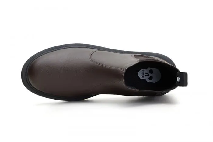 'Brick Lane' Vegan Chelsea Boot by King55 - Espresso Waterproof Windy Weather