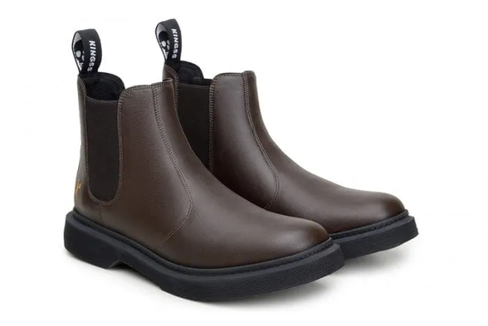 'Brick Lane' Vegan Chelsea Boot by King55 - Espresso Soft Material