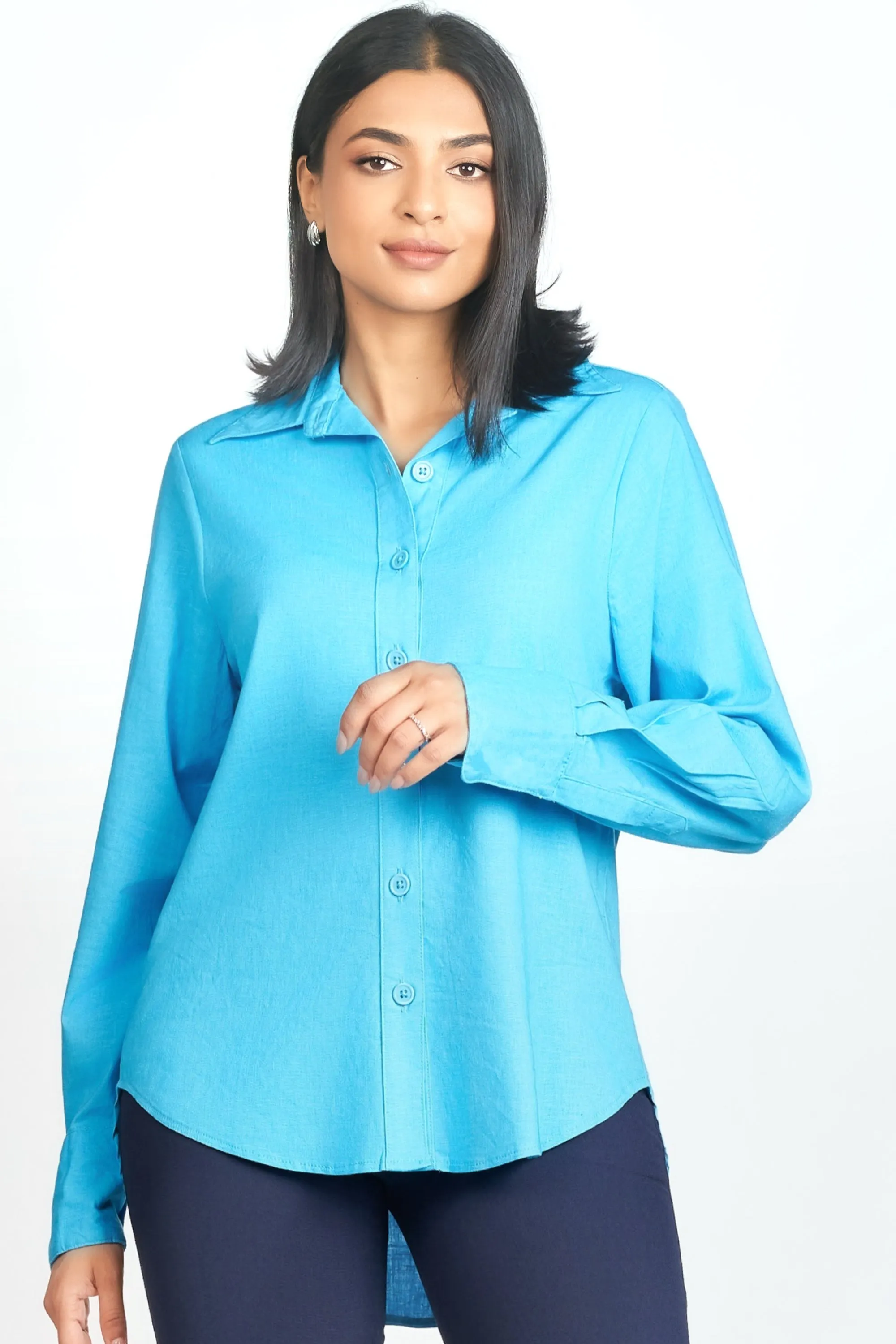 Relaxed Fit Bright Blue Oversized Shirt