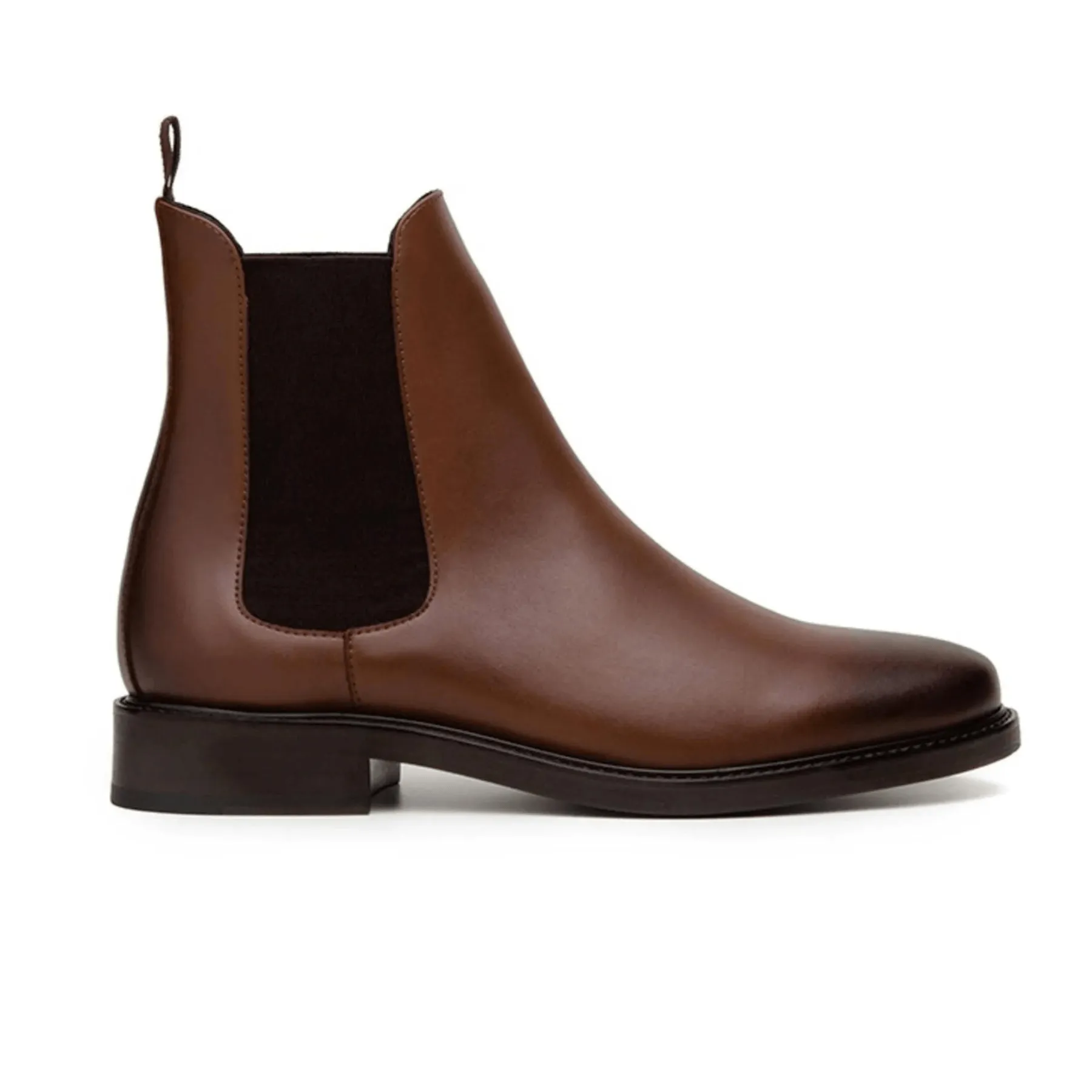 'Dylan' Unisex Chelsea vegan boots by Ahimsa - cognac Mud Resistant All Day Wear Chunk Heel