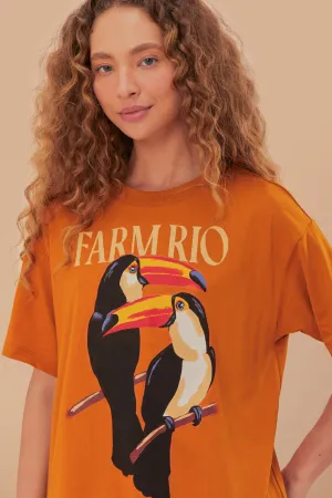 Brown Farm Rio Toucan Organic Cotton Relaxed T-Shirt Soft Touch