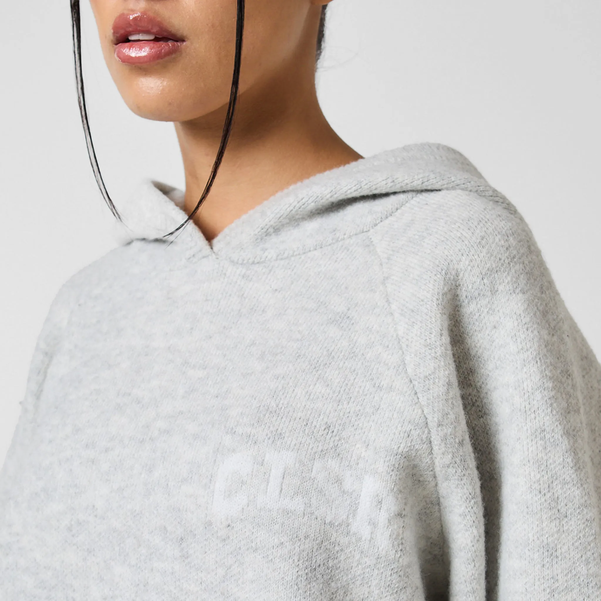Push Edge Knit CLSR Hoodie | Light Grey Marl