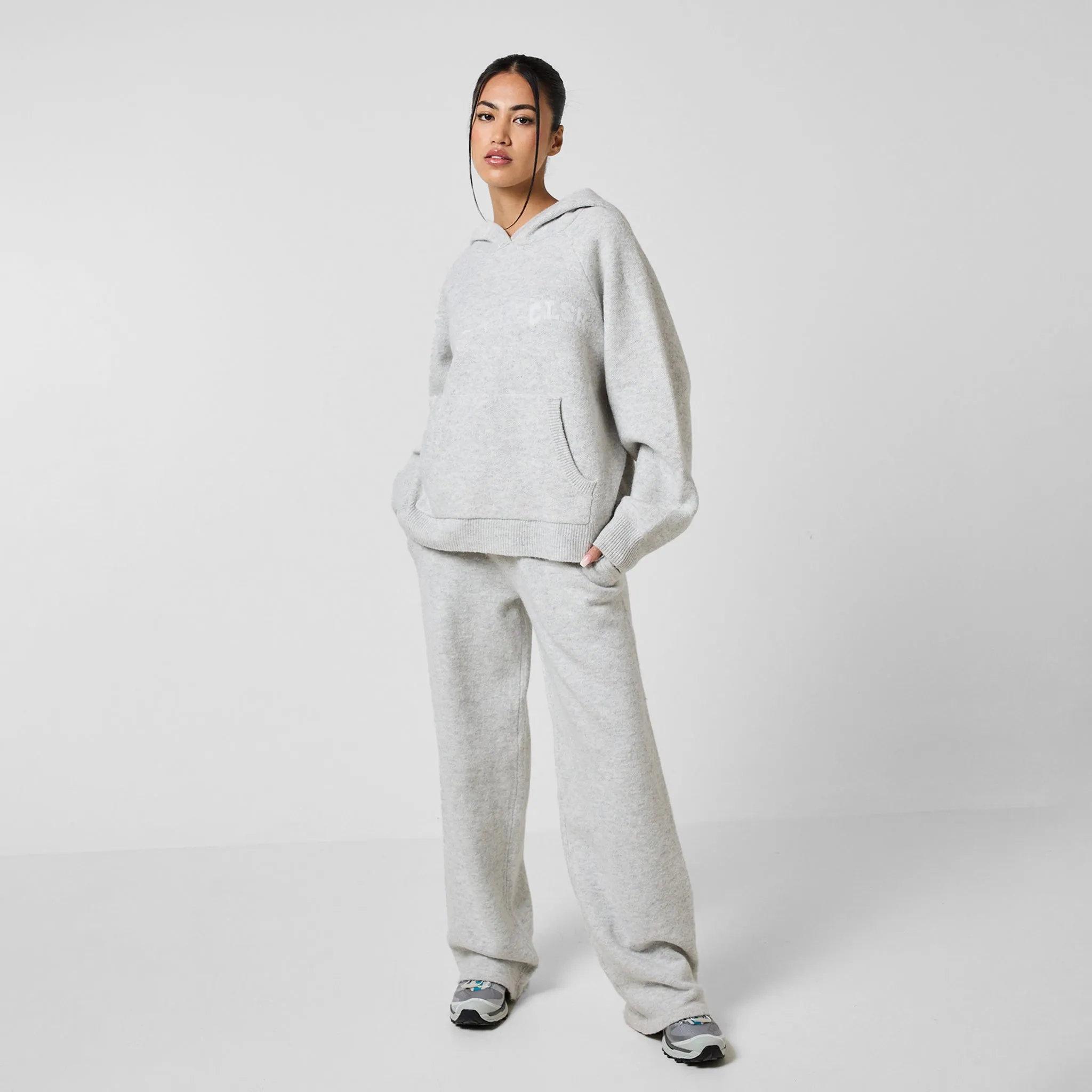 Casual Protection Lightweight sweater Knit CLSR Hoodie | Light Grey Marl