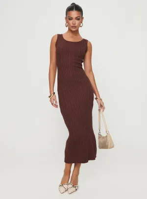 Jackman Maxi Dress Brown Bare Arm