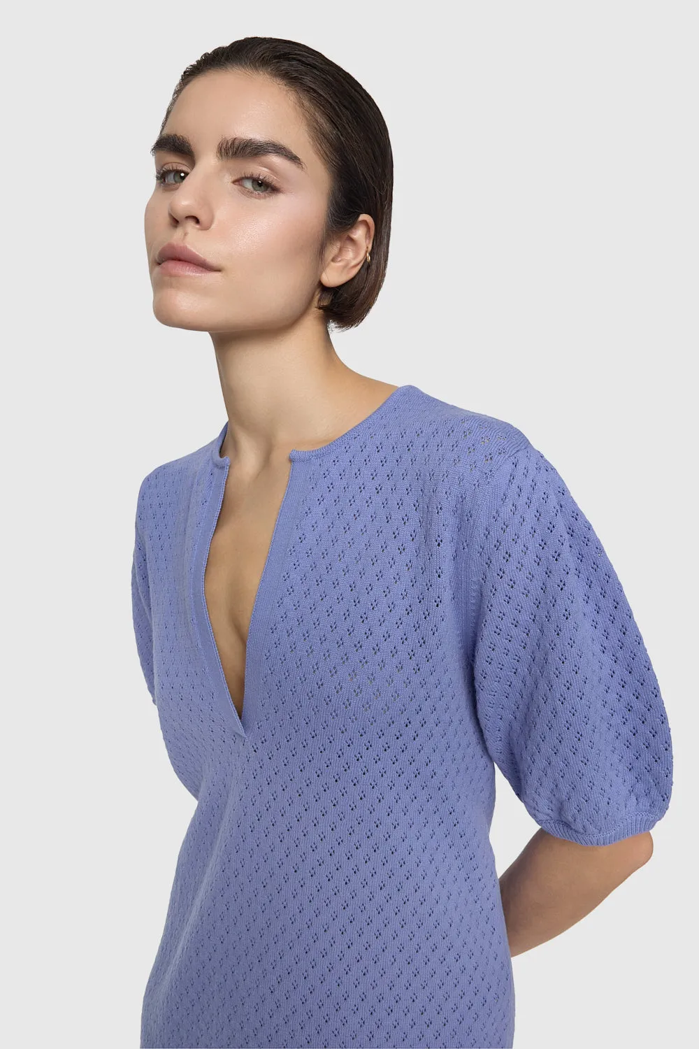 Carisa Pointelle Dress Dreamy Touch Cloud Light