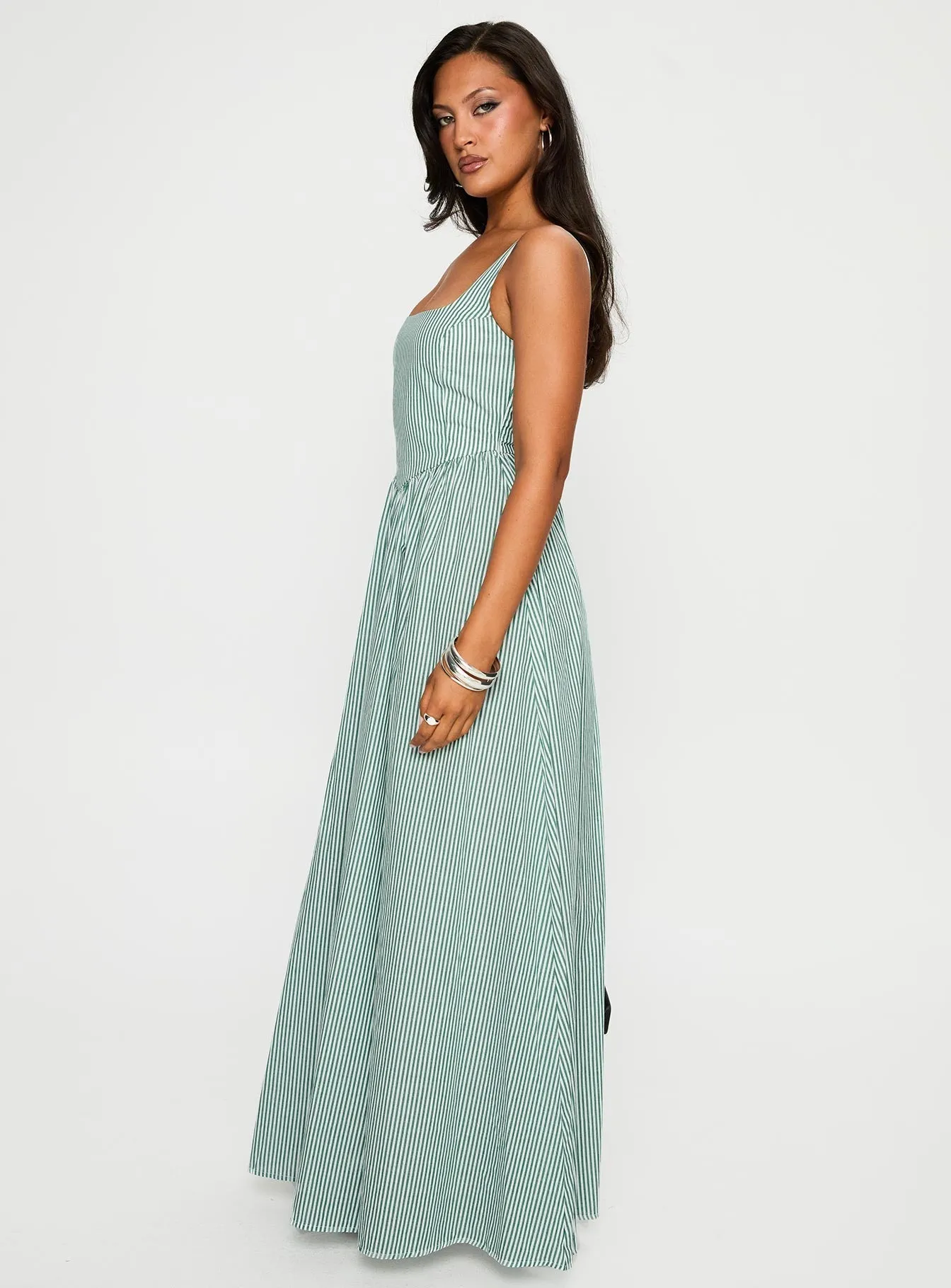 Cozy Fit Cartmel Maxi Dress Green / White