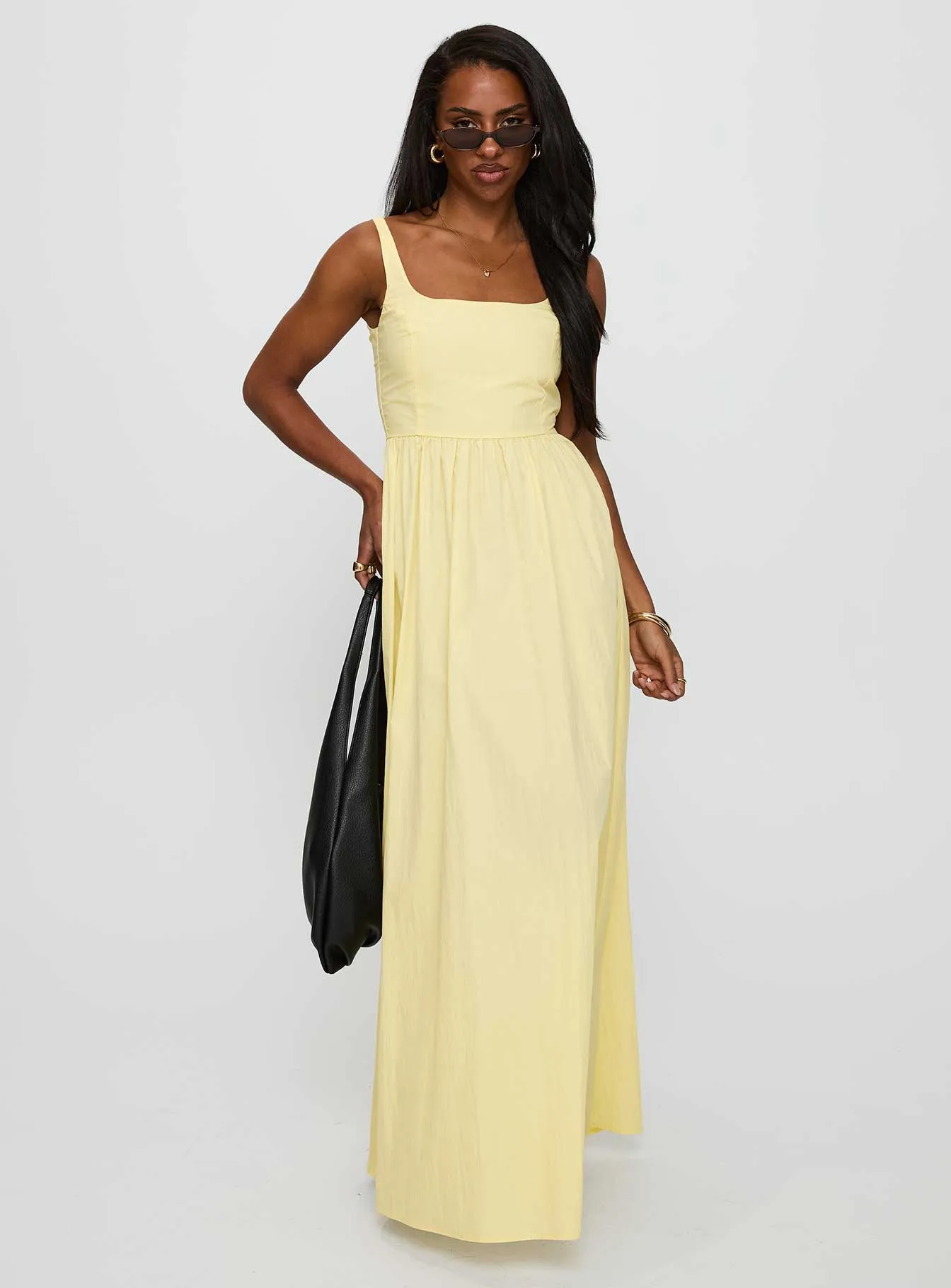 Cartmel Maxi Dress Lemon Crystal-Detail