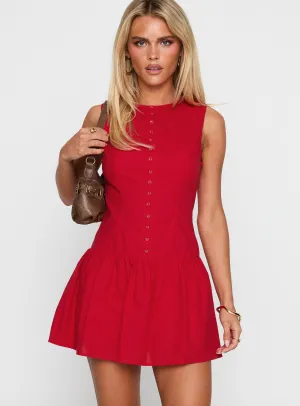 Cool Simplicity Fit Choice Simply Divine Button Up Playsuit Red