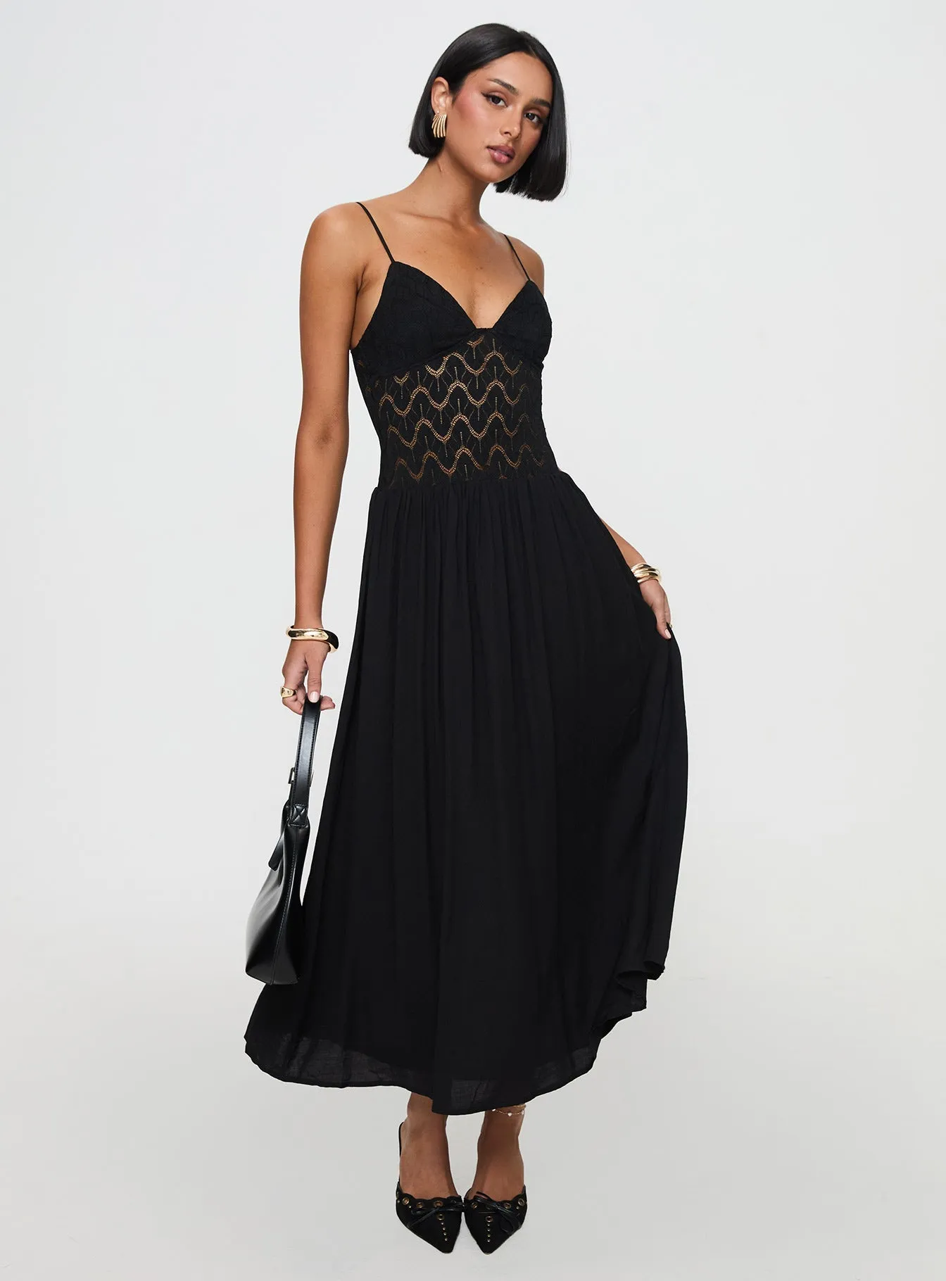 Comfortable Touch Speak Now Maxi Dress Black