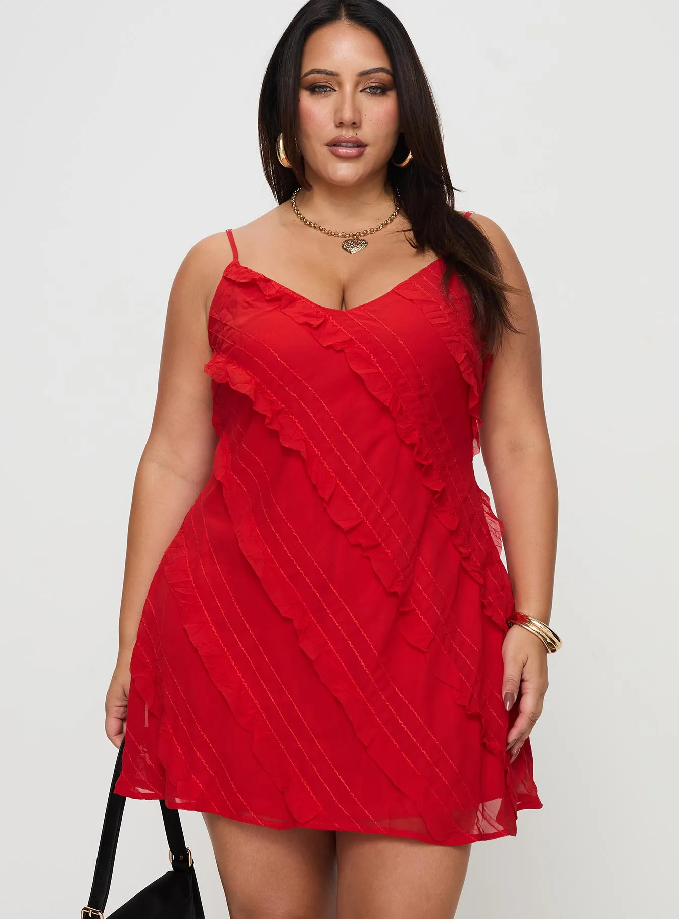 Lars Mini Dress Red Curve All Moments PlushLining