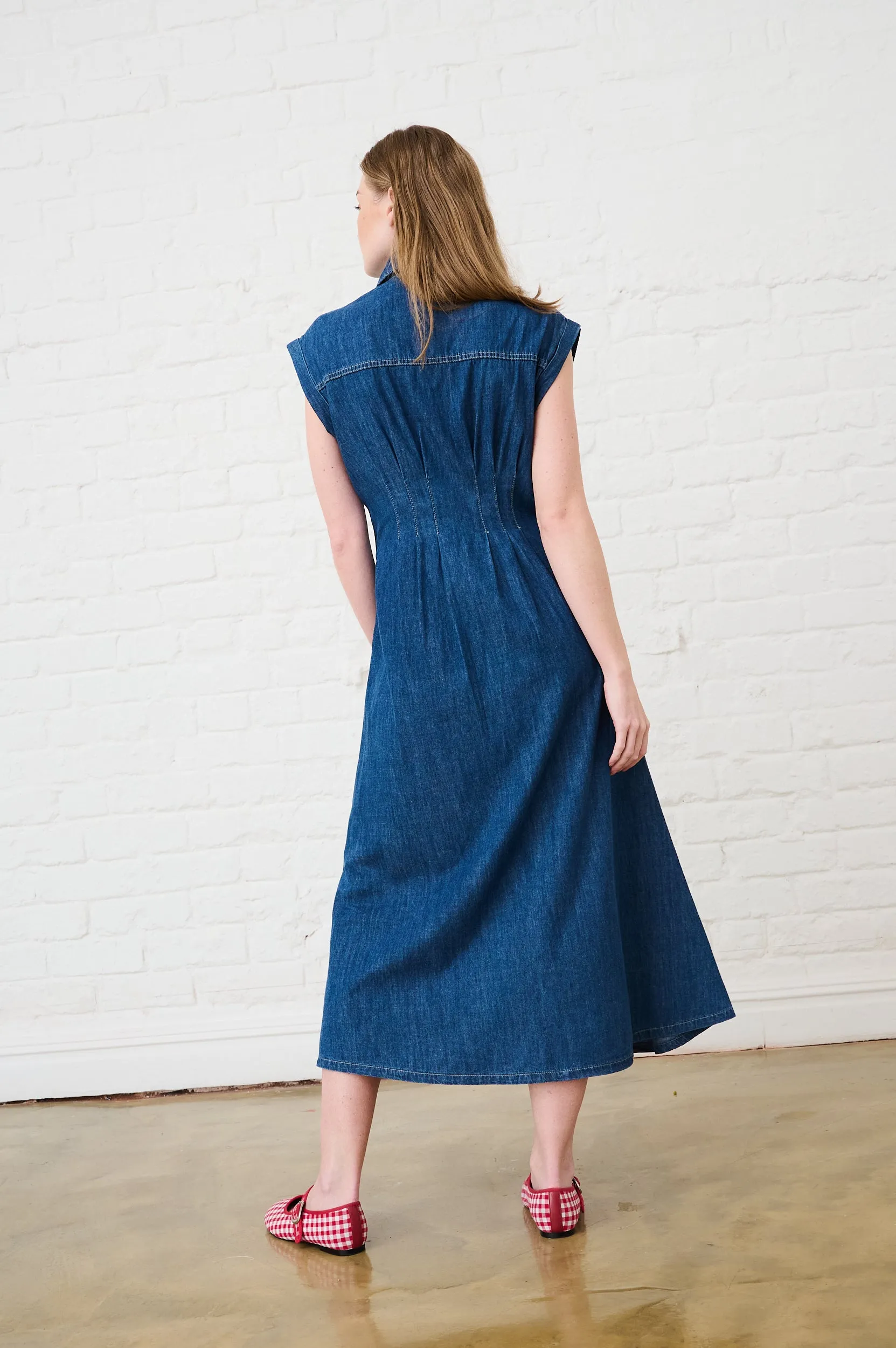 Denim Pin Tuck Shirt Dress Style Upgrade