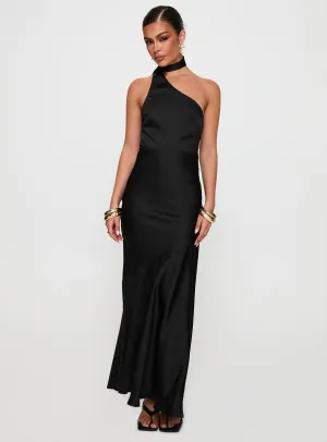 Elixaire Scarf Maxi Dress Black Grace Flow
