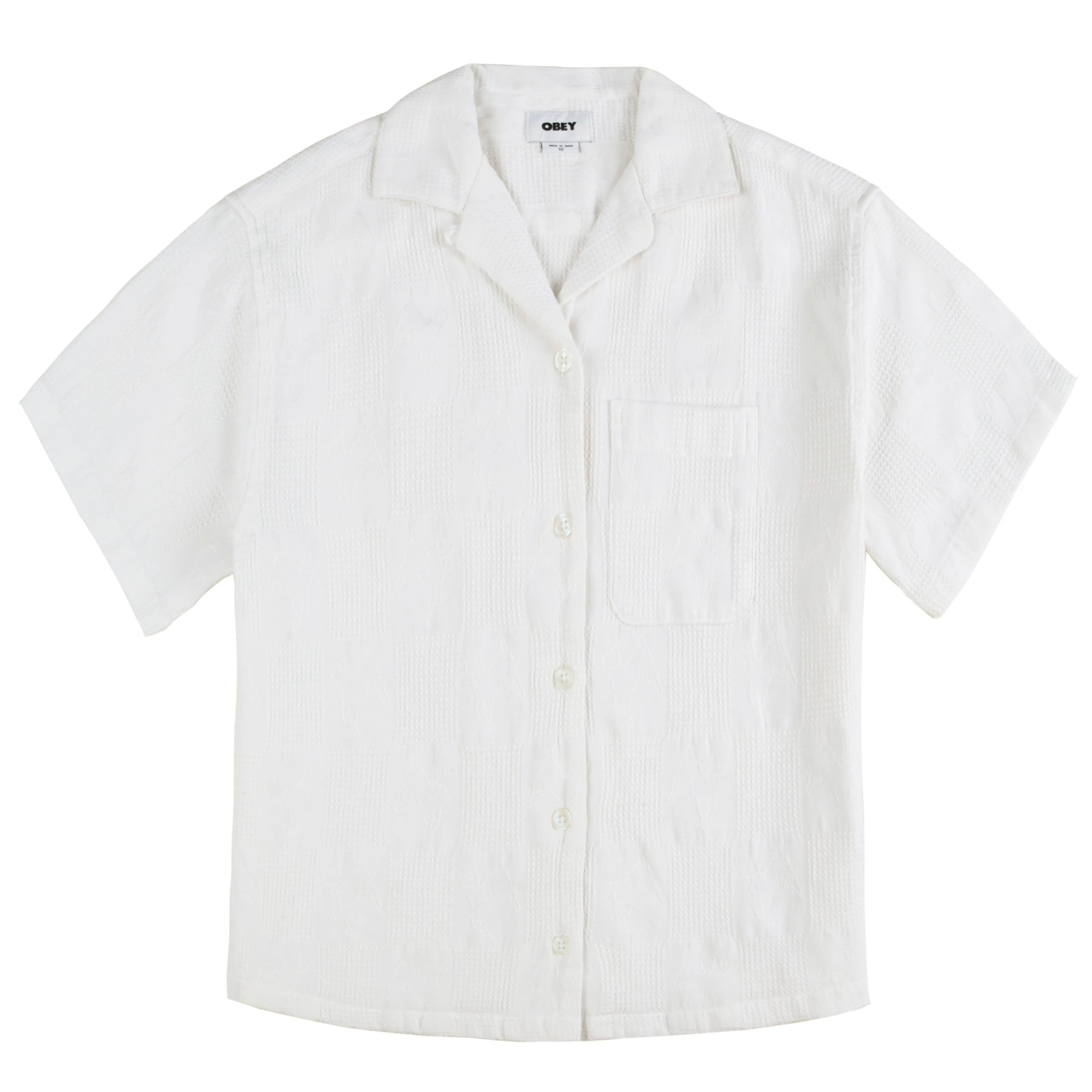 Reinforced Hem Obey Womens Manor Jacquard White