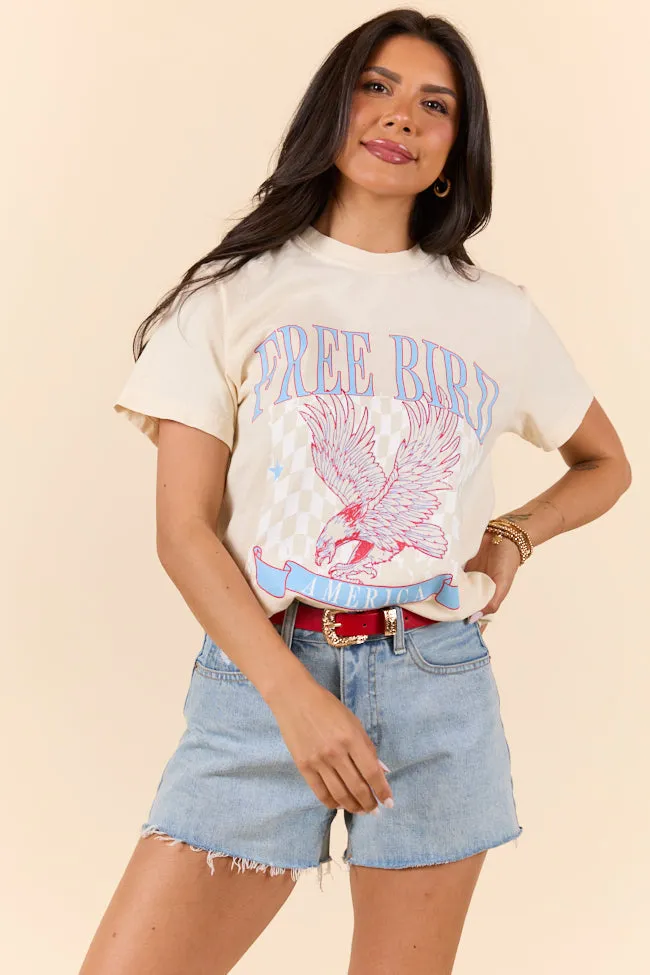 Comfortable and Chic Free Bird Ivory Graphic Tee